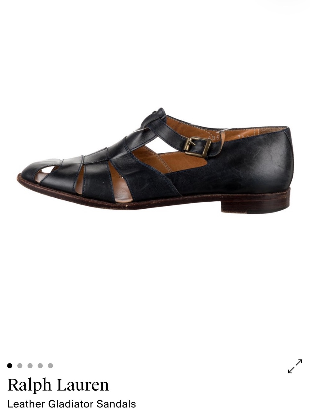 Ralph Lauren Navy Leather Fisherman Sandals - sz 7.5 (fits like 6.5)